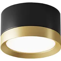 Maytoni Deckenaufbauleuchte Hoop in Schwarz und Gold GX53 50mm
