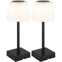 Globo Lighting 2x LED Tischleuchte, schwarz, Touchdimmer, Akku, H 25,5 cm