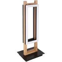 Globo LED Tischleuchte, Holzoptik, 2 flammig, opal, H 50cm
