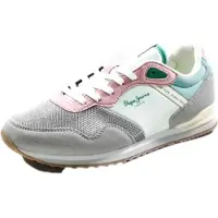 Pepe Jeans für Frauen/Mädchen. PGS400015 Turnschuhe London Bubble grau (37), Wohnung, Schnürsenkel, Lässig, Kinderbekleidung