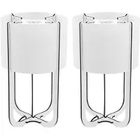 Globo Lighting 2er Set LED Tischleuchte, Holz, Textil, weiß braun, H 25 cm