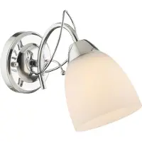 Globo Lighting Wandleuchte, Chrom, Glas opal, H 19 cm
