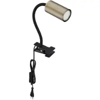 Globo Lighting Klemmleuchte, altmessing, flexibler Arm, schwarz, H 41,5 cm