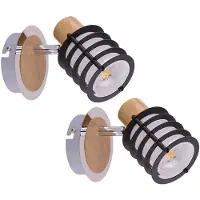 Globo 2er Set Wandleuchte, Chrom, Glas, Spot verstellbar, 14,7cm