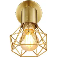 Globo Wandleuchte, Metall, Gold, Spot beweglich, H 13,5 cm