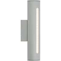 Brilliant LED Wandleuchte, Metall, grau, IP44, H 30 cm
