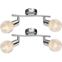 Globo Lighting 2x Deckenleuchte, verchromt, Glas klar, verstellbar, L 25 cm