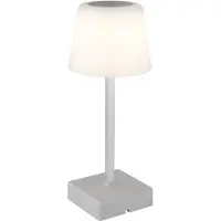 Globo LED Tischleuchte, silber opal, Touchdimmer, Akku, H 25,5 cm