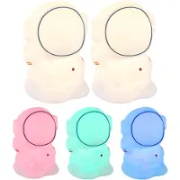 Globo Lighting 2x RGB LED Kinder Tischlampe, Astronaut, Farbwechsel, Touchdimmer, H 14 cm