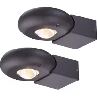 Globo Lighting 2er Set LED Up & Down Wandlampe, Aluminium grau , H 19,5 cm