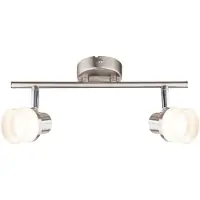 Globo LED Deckenleuchte, Spots verstellbar, Chrom, L 31,5 cm