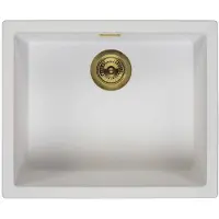 Pure.Sink Küchenspüle 50x40 cm Weiß Unterbau und Aufbau