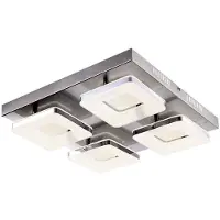 Globo LED Deckenleuchte, Stahl, Nickel matt, Chrom, L 39cm