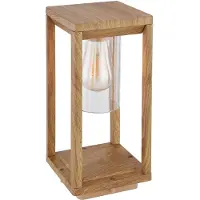 Globo Lighting Außenleuchte, Sockelleuchte, ALU, Holzoptik, H 35 cm