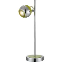 Globo Lighting LED Tischlampe, Chrom, Spot beweglich, grün, GU10, H 43 cm