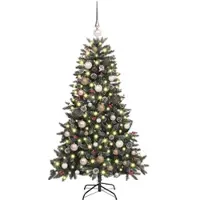 vidaXL Künstlicher Weihnachtsbaum Grün 150 cm PVC, Plastik und Stahl