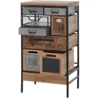 Mendler Apothekerkommode HWC-Q77, Schrank Kommode Schubladenmix Etikettenhalter Industrial Vintage/Shabby Holz Metall 85x45x35cm