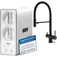 Neues Wasser AORA GT600 Umkehrosmoseanlage Untertisch – 8-Stufen-Filtration, 3-Wege-Armatur, Trinkwasserfilter tanklos, Osmoseanlage, RO + ALPINA Schwarz