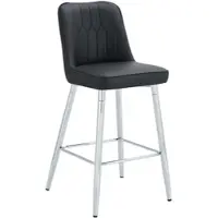 STILVORA Barhocker 2er Set mit 100 cm Höhe und Kunstleder Sitzfläche, Barstuhl mit silberfarbenem Metallgestell und Fußraste, Tresenhocker mit stabilem Design für Hausbar, Schwarz