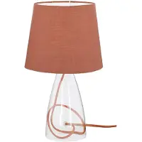 Wofi Tisch Lampe Glas klar Stoff Schirm braun Beleuchtung Schalter ACTION 800801510000
