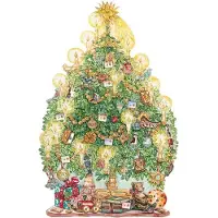 Sonstige Verlage Adventskalender O Tannenbaum, formgestanzt, mit Briefchen, Geschenkkärtchen und Glimmer