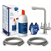 Neues Wasser VANTO INOX 3-Wege-Wasserhahn L-Auslauf – Set mit BRITA P1000 & Digiflow-Zähler