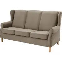 Max Winzer Sofa 3-Sitzer Lorris - Flachgewebe hellbraun - Maße: 193 x 86 x 103 cm