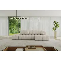 ALTDECOR Ecksofa mit Schlaffunktion und Bettkasten OLEA-L2-S - 321x164x75cm Beige - Corner Sofa Eckcouch Couch L-Form, links/rechts angeordnet Schlafcouch Ausziehbar Wohnlandschaft