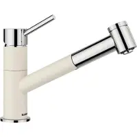BLANCO Einhebel Küchenarmatur mit herausziehbaren Auslauf KANO-S VARIO chrom softweiß matt glänzend 527966
