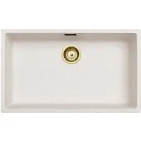 Pure.Sink Küchenspüle 70x40 cm Sandweiß Unterbau und Aufbau