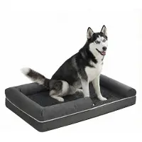Feandrea Orthopädisches Hundebett, Hundekissen, Hundekorb, weiche Polsterung, Hundesofa, erhöhte Ränder, Bezug abnehmbar und waschbar