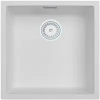 Pure.Sink Küchenspüle 40x40 cm Weiß Unterbau und Aufbau