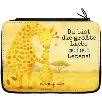 Mr. & Mrs. Panda Etui Giraffe Kind Design - Weiß - Geschenk, Federmäppchen, Mutter, Tochter, Federmappe, Mäppchen, Afrika, Federtasche, Lieblingsmensch, Sohn, Mama
