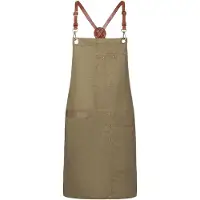 Karlowsky Fashion Karlowsky Urban X-Style Latzschürze, 68 x 80 cm, Schürze in Twill-Optik mit Kreuzträger zur Entlastung des Nackens, Farbe: khaki