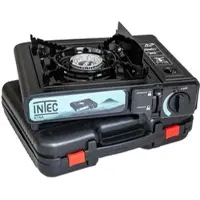 In.tec® Tragbarer Gaskocher 2200W Camping Randonnée Chantier Gaskartusche Camping Piezozündung Koffer