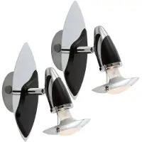 Globo 2x Wandleuchte, Stahl, Eisen, schwarz, beweglich, H 20cm