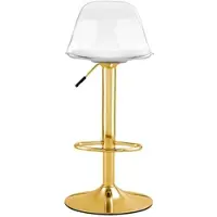 STILVORA 2er-Set Barhocker Metall/Kunststoff Gold/Transparent 82-104 cm höhenverstellbar