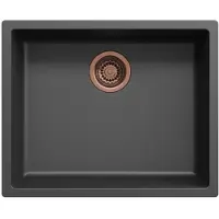 Pure.Sink Küchenspüle 50x40 cm schwarz Unterbau und Aufbau Kupfer