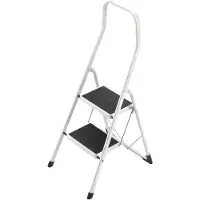 Hailo Haushaltsleiter Safety 2 Stahl-Stufen, weiss Safety 4312-001