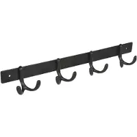 Alles im griff Garderobenleiste Aisa mit 4 Haken, Breite 345 mm, Stahl schwarz matt
