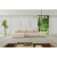 ALTDECOR Ecksofa mit Schlaffunktion und Bettkasten OLEA-L2-S - 321x164x75cm Creme - Corner Sofa Eckcouch Couch L-Form, links/rechts angeordnet Schlafcouch Ausziehbar Wohnlandschaft