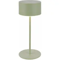 Briloner LED Tischlampe Kabellos Ø8x19cm 2,6W 150lm 2700K Warmweiß Dimmbar Salbeigrün - Tischleuchte Wohnzimmer Schlafzimmer Balkon