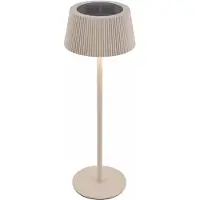 Briloner LED Tischlampe Kabellos Ø12x34 cm 2W 150lm 3000K-6500K Warmweiß bis Tageslichtweiß Solar Beige - Tischleuchte Balkon Terrasse Wohnzimmer