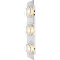 Globo LED Wandleuchte, 3 Flammig, Chrom, Glas, H 46cm