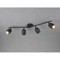 Meine Wunschleuchte LED Deckenstrahler mit 4 schwenkbaren Spots aus Metall Schwarz, Breite 70,5cm