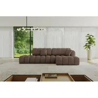ALTDECOR Ecksofa mit Schlaffunktion und Bettkasten OLEA-L2-S - 321x164x75cm Braun - Corner Sofa Eckcouch Couch L-Form, links/rechts angeordnet Schlafcouch Ausziehbar Wohnlandschaft