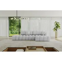 ALTDECOR Ecksofa mit Schlaffunktion und Bettkasten OLEA-L2-S - 321x164x75cm Grau - Corner Sofa Eckcouch Couch L-Form, links/rechts angeordnet Schlafcouch Ausziehbar Wohnlandschaft