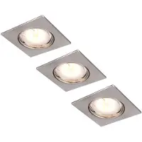 Globo Lighting 3er Set LED Einbaustrahler, Aluminium, beweglich, L 8 cm
