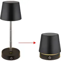 Globo Lighting LED Tischleuchte, Touchdimmer, Akku, höhenverstellbar, H 28 cm