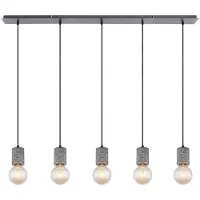 Globo Hängeleuchte, 5 Flammig, silber, Höhenverstellbar, L 115 cm